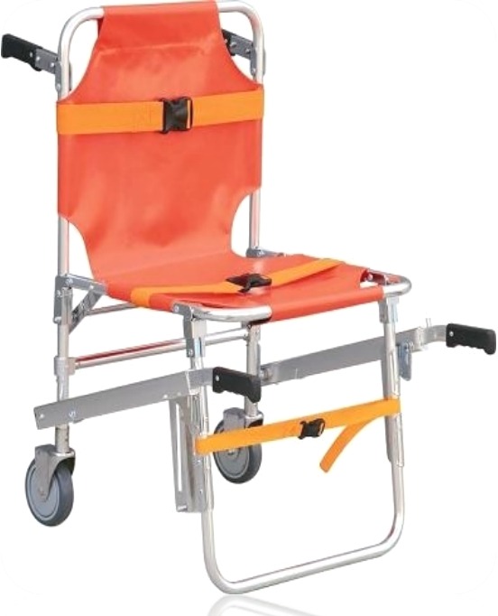 Silla de ambulancia 2 ruedas plegable - naranja