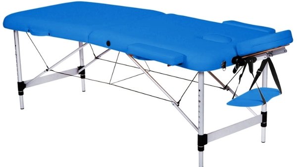 Mesa de masaje 2 secciones aluminio - Azul