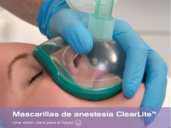 Mascarilla de anestesia ClearLite, tamaño 2, pediátrica, color blanco, 22F