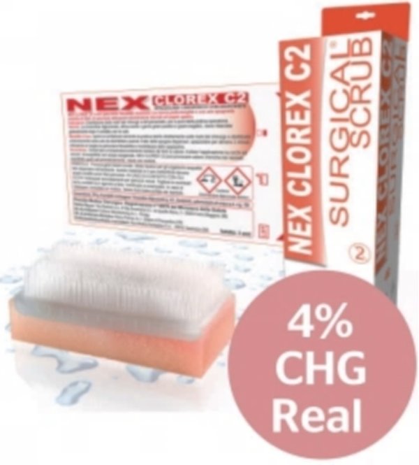 Cepillo quirúrgico impregnado de CHG 4% Nex Clorex C2 - Con limpiauñas