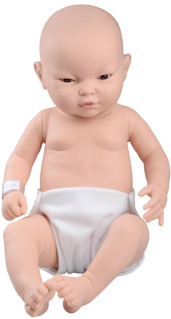 Bebé asiático de cuidado, femenino